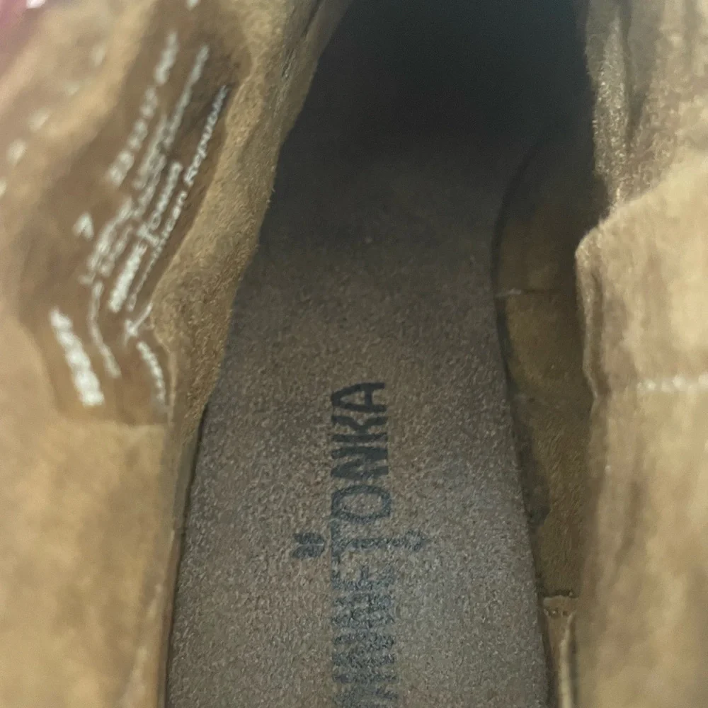 Minnetonka "Brenna" Bootie/Boots Brown Leather Womens 7 - Picture 8 of 13